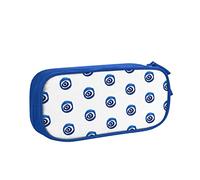 Trousse à crayons avec impression mauvais yeux - Grande capacité - Double fermeture éclair - Pour bureau, collège, école, adulte, adolescent, fille, garçon, bleu, taille unique, impression de motifs