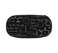 Trousse à crayons avec impression scientifique abstraite, chimie, grande capacité, fermeture éclair, outils de maquillage, fournitures de bureau, Noir/blanc, One Size, Mignon
