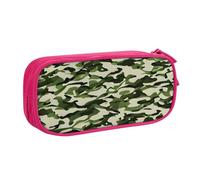 Trousse à crayons avec imprimé camouflage vert pour cosmétiques, outils artistiques, fournitures pour étudiants, enseignants, utilisation polyvalente, rose, Taille unique, Ensemble cartable