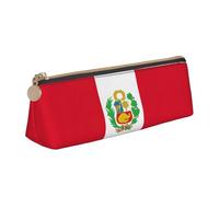 Trousse à crayons avec imprimé drapeau du Pérou pour étudiants - Grande capacité - Pour l'école, les voyages, le bureau, blanc, Taille unique