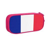 Trousse à crayons avec imprimé drapeau français pour cosmétiques, outils artistiques, fournitures pour étudiants, enseignants, utilisation polyvalente, rose, Taille unique, Ensemble cartable