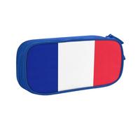 Trousse à crayons avec imprimé drapeau français pour cosmétiques, outils artistiques, fournitures pour étudiants, enseignants, utilisation polyvalente, bleu, Taille unique, Ensemble cartable