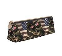 Trousse à crayons avec imprimé drapeaux américains camouflage pour étudiants, fournitures pour étudiants, trousse à crayons de grande capacité pour l'école, les voyages, le bureau, blanc, Taille