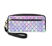 Trousse à crayons avec imprimé écailles de sirène pour filles, étudiants, cosmétiques, pour l'école, le bureau, les voyages