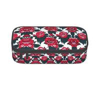 Trousse à crayons avec imprimé floral rose pour filles et garçons, fournitures scolaires, papeterie et utilisation au bureau, Tableau floral rose, Taille unique, Cartable
