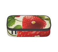 Trousse à crayons avec imprimé fraise vive pour filles et garçons, grande capacité pour étudiants, artistes, école, bureau, collège, Noir , Taille unique, Cartable