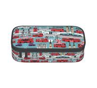 Trousse à crayons avec imprimé « I Like London » - Grande capacité - Trousse de maquillage multifonction avec fermeture éclair, Noir , Taille unique, Trousse de toilette