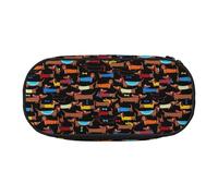 Trousse à Crayons avec imprimé « J'aime Mon Chien » et teckels, Petite Trousse à Crayons de Grande capacité, Organiseur de Papeterie de Bureau