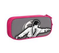 Trousse à crayons avec imprimé Karate-Highkick-Icon - Pour cosmétiques, outils artistiques, fournitures pour étudiants, enseignants - Utilisation polyvalente, rose, Taille unique, Ensemble cartable