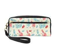 Trousse à crayons avec imprimé lapin magicien pour filles, étudiants, cosmétiques, pour l'école, le bureau, les voyages