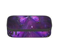 Trousse à crayons avec imprimé papillon pour filles et garçons, grande capacité pour étudiants, artistes, école, bureau, collège, Noir , Taille unique, Cartable