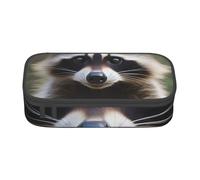 Trousse à crayons avec imprimé raton laveur mignon pour filles et garçons, grande capacité pour étudiants, artistes, école, bureau, collège, Noir , Taille unique, Cartable