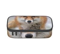 Trousse à crayons avec imprimé renard mignon - Grande capacité - Pour fournitures scolaires et de bureau, Noir , Taille unique, Trousse de maquillage