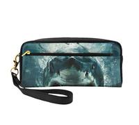 Trousse à crayons avec imprimé requin pour filles, étudiants, cosmétiques, pour l'école, le bureau, les voyages