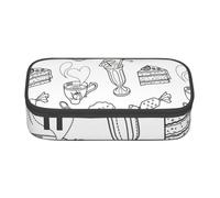 Trousse à crayons avec imprimé thé de l'après-midi, grande capacité, trousse à crayons, organiseur de bureau pour fournitures scolaires et de bureau, Noir , Taille unique, Trousse de maquillage