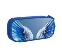 Trousse à crayons avec motif ailes d'ange pour ranger des cosmétiques, des outils artistiques, des fournitures pour étudiants, enseignants, utilisation polyvalente, bleu, Taille unique, Ensemble