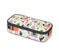 Trousse à crayons avec motif âne et fleurs - Trousse à crayons - Trousse de papeterie de bureau - Pour homme et femme, multicolore, 8.3"x3.7"x2", Trousse à crayons