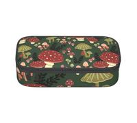 Trousse à crayons avec motif champignons lumineux - Grande capacité - Organiseur de bureau pour l'école et le bureau, Noir , Taille unique, Trousse de maquillage
