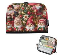 Trousse à crayons avec motif de nains de Noël mignons - Grande trousse à fermeture éclair - Grande pochette à stylos pour adolescents et filles - Pour adultes et enfants - Organiseur de rentrée