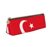 Trousse à crayons avec motif drapeau de la Turquie pour étudiants, fournitures scolaires, voyages, bureau, blanc, Taille unique
