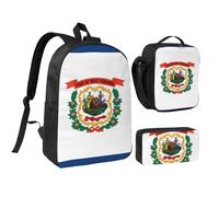 Trousse à crayons avec motif drapeau de la Virginie occidentale, 43,2 cm, imprimé mignon, tissu Oxford durable.