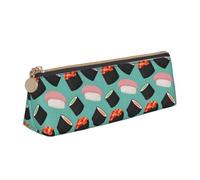 Trousse à crayons avec motif imprimé Sushi Food Pattern 1 pour étudiants - Grande capacité - Pour l'école, les voyages, le bureau, blanc, Taille unique