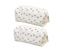 Trousse À Crayons avec Nœud, 2 Pièce Mignonne Sac À Crayons avec Motif Nœud, Portable avec Nœuds Trousse À Maquillage, Organiseur Esthétique pour Papeterie, Accessoires De Voyage, Fournitures