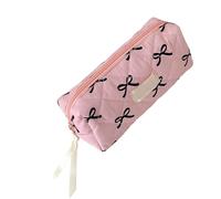Trousse à crayons avec nœud papillon - Grand compartiment - 19,5 x 8,5 x 7,5 cm - Pour l'école, le bureau, les artistes, Couleur : noir.