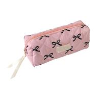 Trousse à crayons avec nœud pour étudiante et femme - Grande capacité - Trousse de rangement pour stylos - Trousse de voyage pour cosmétiques - Pochettes d'artistes, Couleur : noir.