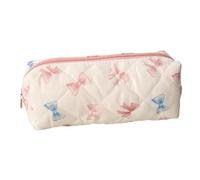 Trousse à crayons avec nœud rose - Grande capacité - Trousse de maquillage | 19 x 8 x 6 cm, trousse à crayons à fermeture éclair pour rentrée scolaire, anniversaire, fille, adolescente, femme, enfant