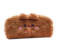 Trousse à crayons avec ours en peluche, organiseur de stylo avec ours de dessin animé,Trousse en peluche douce avec ours rembourré | Porte-crayons cosmétique Trousse souple pour crayons, Café,