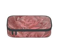 Trousse à crayons avec rayures dorées et roses pour filles et garçons, grande capacité pour étudiants, artistes, école, bureau, collège, Noir , Taille unique, Cartable