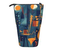 Trousse à crayons avec violon sur pied - Coloré - Porte-stylo télescopique - Trousse à maquillage - Organiseur de papeterie pour l'école, le bureau, les voyages