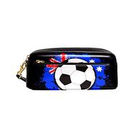 Trousse À Crayons Ballon De Football avec Drapeau De L'Australie Contre Motif Trousse Scolaire Anti-Salissant Sac Porte-Stylo Robuste Étui À Crayons pour Garçon Étudiants Collège