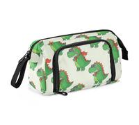 Trousse à crayons beige avec lunettes de soleil et silhouette de dinosaure de grande capacité, légère pour adultes, adolescentes, filles