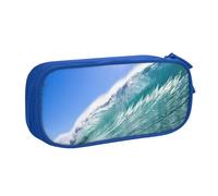 Trousse à crayons Big Ocean Wave Impression HD Cosmétique Outils Fournitures Étudiants Enseignants Utilisation polyvalente, bleu, Taille unique, Ensemble cartable