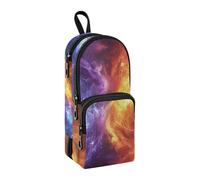 Trousse à crayons bleu et rouge, grande capacité avec compartiment pour étudiants, cartable d'école, papeterie, marqueur pour l'école, le bureau, le travail, Bleu rouge feu, Taille unique, Mallette