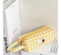 Trousse À Crayons Brodée Japonaise Kawaii,Grande Capacité,Sacs De Rangement Mignons,Flore Cerise Ours,Organisateur De Papeterie,Fournitures Scolaires.Yellow.