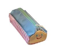 Trousse à crayons brodée sur le thème de la maison - Pour fournitures scolaires - Esthétique, bleu, 8.26in