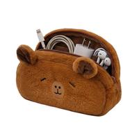 Trousse à crayons Capybara - 10,24 x 4,72 x 2,36 pouces Trousse à crayons Capybara marron frais et amusant, jolie trousse à crayons Capybra avec fermeture éclair | Astccio en peluche | pour enfants