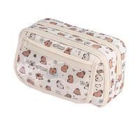 Trousse à crayons Capybara de grande capacité | Trousse à crayons Carpincho avec fermeture éclair pour étudiants - Trousse à crayons avec rangement design, Kaki, Consulte la descripción, Voir