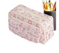 Trousse à crayons Capybara mignonne avec compartiments pour filles, trousse pour étudiants, grande trousse à crayons avec fermeture éclair pour , adolescents, étudiants, Rose, Voir description,