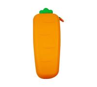 Trousse à crayons carotte | Organiseur de stylos en silicone - Trousse de maquillage portable, pochette à stylos, organiseur multifonction pour adultes, filles, garçons, fournitures scolaires, Orange