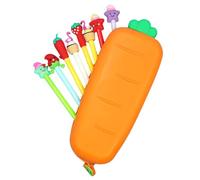Trousse à Crayons Carotte,Trousse à Crayons Carotte, Organisateur de papeterie en silicone, Trousse de maquillage portable, jolie pochette pour stylos carottes, organisateur multifonctionnel pour la m