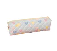 Trousse à crayons carrée avec motif cœur, grande capacité, sac de rangement pour étudiants, école, bureau, usage quotidien, bleu, Inspiré par l'amour