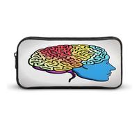 Trousse à crayons cerveau gauche et droite, grande capacité, pochette simple, portable, esthétique, fermeture éclair