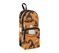 Trousse à crayons citrouilles fantômes de grande capacité avec compartiment pour étudiants en forme de cartable organisateur de papeterie pour l'école, le bureau, le travail, Citrouilles fantômes,