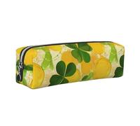 Trousse à crayons Clover Coin en cuir PU, pochette à crayons Shamrock avec fermeture éclair, trousse de papeterie portable, trousse de maquillage pour fournitures de bureau, organisateur de voyage, fe