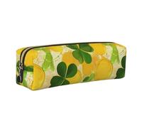 Trousse à crayons Clover Coin en cuir PU, pochette à crayons Shamrock avec fermeture éclair, trousse de papeterie portable, trousse de maquillage pour fournitures de bureau, organisateur de voyage, fe