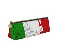 Trousse à crayons colisée romain drapeau italien imprimé pochette à crayons en cuir grande capacité étui à crayons sac cosmétique fournitures scolaires